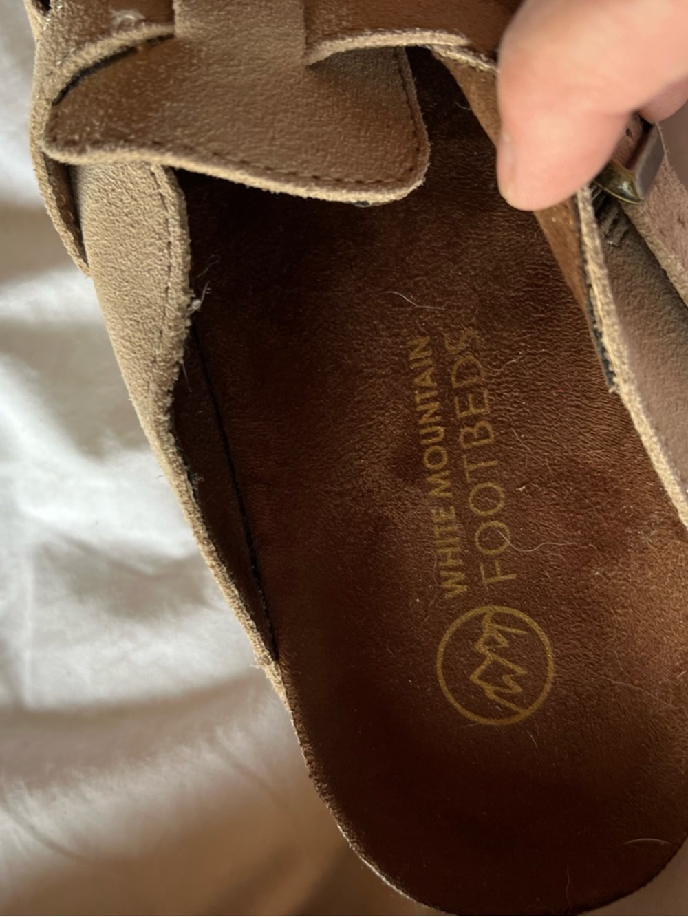 Suede Slip-On Clog Mules in Beige - Picture 4 of 4